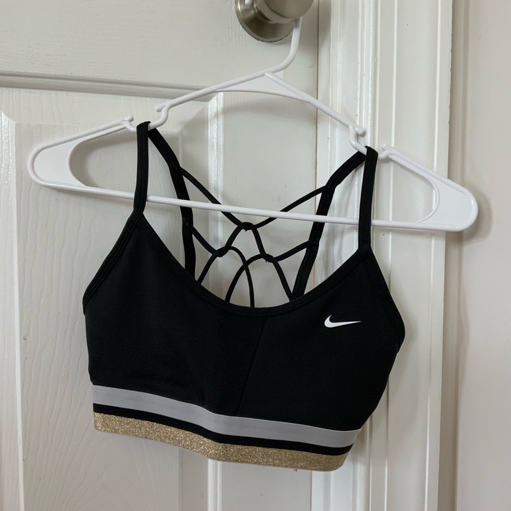Nike Black & Gold Sports Bra